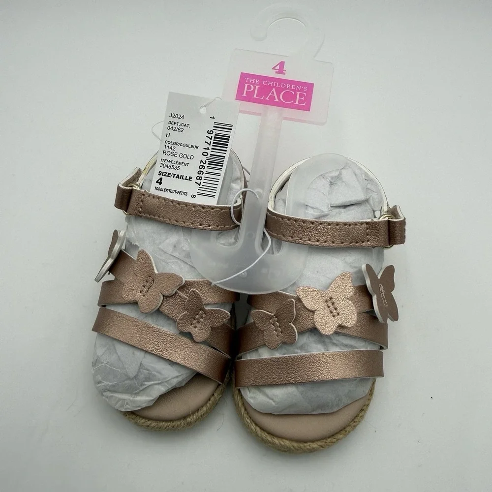 The Children's‎ Place Toddler Baby Girl Sandals Size 4 Shoes NEW Rose Gold